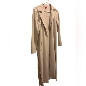Guess Beige Long Trench Coat,open sides logo in the back,Long Trench very chic